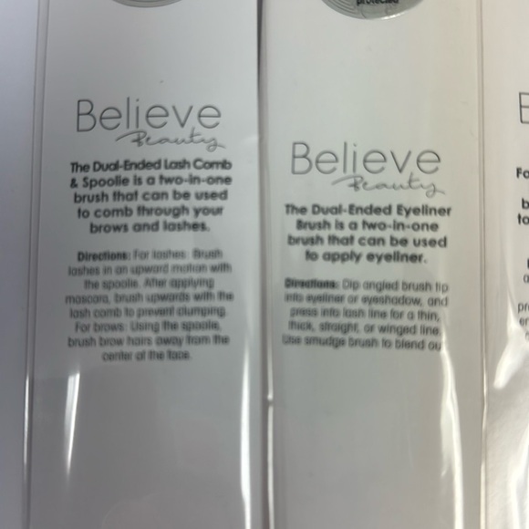 Believe beauty set of four new dual end makeup brushes brow, eyeliner eyeshadow - Picture 7 of 8